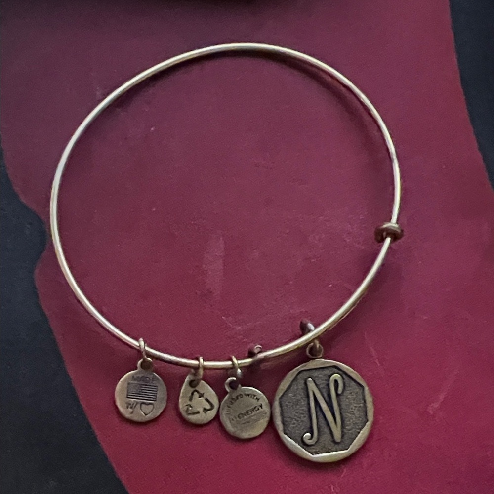 Alex and Ani Gold Initial Charm Bracelet